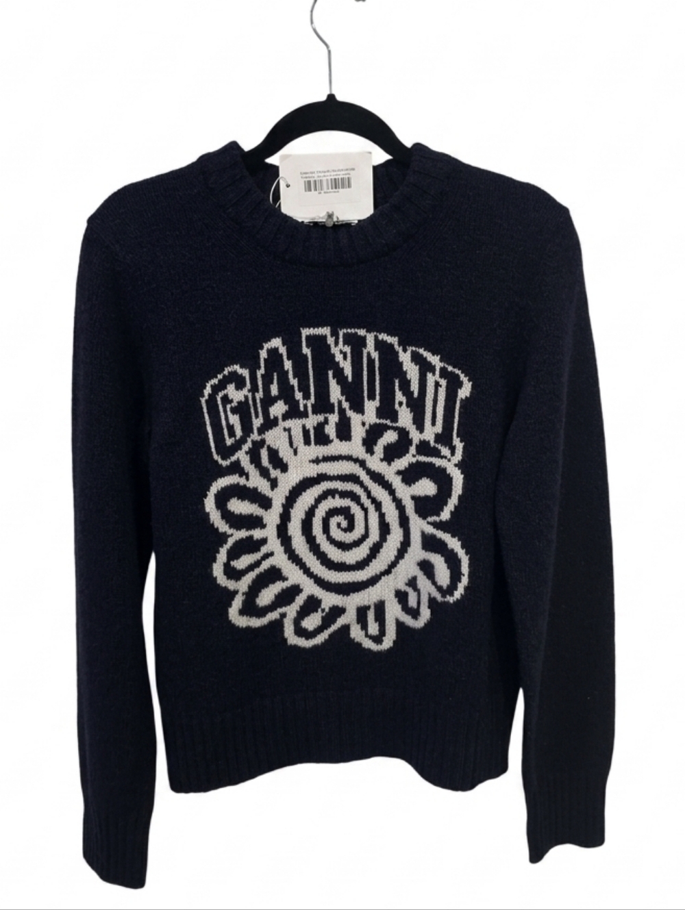 GANNI Blue Flower Graphic Sweater - Sold Out Online! Sz. S